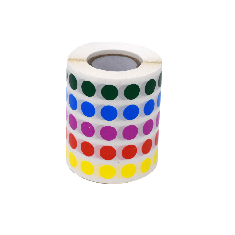 3/4 Color-Code Stickers-dot-stickers-1000-stickers-per-dispenser-box