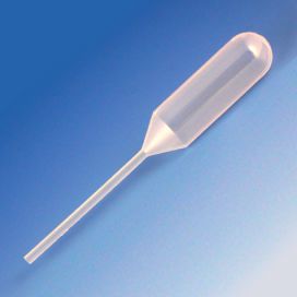 Transfer Pipet, 4.0mL, Narrow Stem, Short, 85mm, Bulb Draw - 3mL