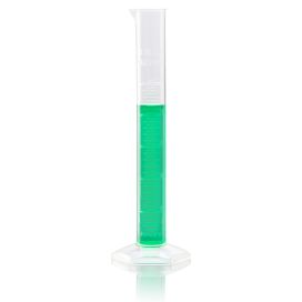 25mL Cylinder, Measuring, Diamond Essentials, Class A, PMP, Molded Graduations, tall form