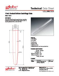 TDS - 112010 General Purpose Centrifuge Tube