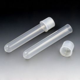 Culture Tube, 17 x 100mm (15mL), PS, STERILE, Attached Dual Position Cap, 25/Bag, 20 Bags/Case