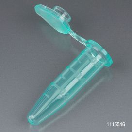 Microcentrifuge Tube, 0.5mL, PP, Attached Snap Cap, Graduated, GREEN, Certified: Rnase, Dnase and Pryogen Free, 500/Stand Up Zip Lock Bag