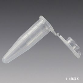 Microcentrifuge Tube, 1.5mL, PP, Attached Locking Snap Cap, Graduated, Natural, Lot Certified: Rnase, Dnase, Pryogen, ATP and Human DNA Free