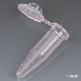 1.5mL Microcentrifuge Tube, PP, Attached Snap Cap, RED, Graduated, Certified Rnase, DNase, Pyrogen & Human DNA Free, Self-Standing Tamper Evident Bag