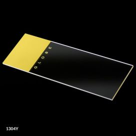 Microscope Slides, Glass, 25 x 75mm, 90° Ground Edges, Yellow Frosted