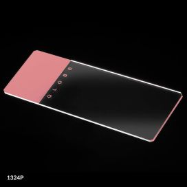 Microscope Slides, Glass, 25 x 75mm, 90° Ground Edges with Safety Corners, Pink Frosted