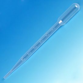 Transfer Pipet, 7.0mL, Large Bulb, Graduated to 3mL, 155mm, STERILE, Individually Wrapped, 100/Bag, 4 Bags/Case