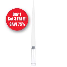 *** BUY 1 GET 3 FREE - SAVE 75% *** Filter Pipette Tip, 1 - 1000uL, Extended Length, STERILE, 96/Rack, 10 Racks/Box, 2 Boxes/Carton