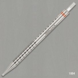 10mL, Serological Pipette, PS, Short, 230mm, STERILE, Orange Striped, Individually Wrapped
