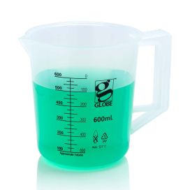 600mL Beaker with Handle, Diamond Essentials, Low Form, Printed Graduations, PP