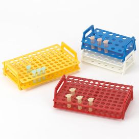 Wireless MicroTube Rack with Handles for 1.5mL and 2.0mL Microcentrifuge Tubes, 24-Place, Blue