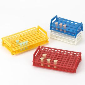 Wireless MicroTube Rack with Handles for 1.5mL and 2.0mL Microcentrifuge Tubes, 96-Place, White