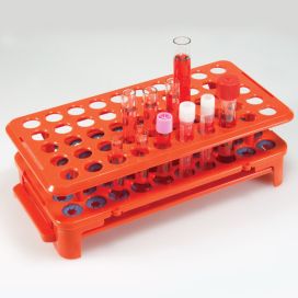 Rack with Grippers and Tube Eject, for up to 15mm Tubes, 50-Place, Orange
