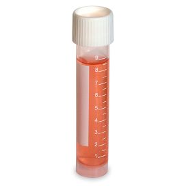 Transport Tube, 10mL, Attached White Screwcap, PP, Self-Standing, Printed Graduations, STERILE, 20/bag, 25 bags/case