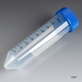 Centrifuge Tube, 50mL, Separate Blue Flat Top Screw Cap, PP, Printed Graduations