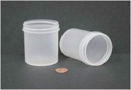 Jar, Wide Mouth, 120mL (4oz), PP, 58mm Opening, 1 15/16 x 2 5/8"   (Screw Cap Packaged Separately)