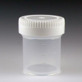 Container: Tite-Rite, 20mL (0.67oz), PP, 35mm Opening, Graduated, with Separate White Screwcap