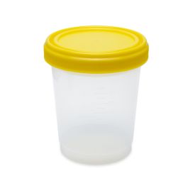 Container: 1000mL (32oz), PP, Graduated, with Separate Yellow Screwcap