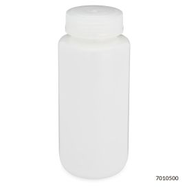 Bottles, Diamond RealSeal, Wide Mouth Round, HDPE with PP Closure, 500mL, 12/Pack, 48/Case