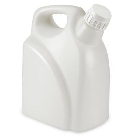 Jerrican, Rectangular with Handle, HDPE with White PP Screwcap, Molded Graduations, 5 Liter, CS/6