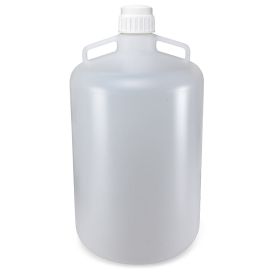 Carboys, Round with Handles, LDPE, White PP Screwcap, 50 Liter, Molded Graduations