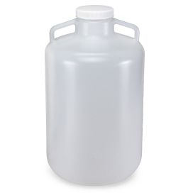 Carboys, Round with Handles, Wide Mouth, LDPE, White PP Screwcap, 20 Liter, Molded Graduations