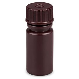 Diamond Essentials Bottle, Narrow Mouth, Boston Round, Amber HDPE with Amber PP Closure, 4mL, Bulk Packed with Bottles and Caps Bagged Separately, 2000/Case