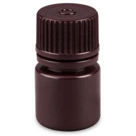 Diamond Essentials Bottle, Narrow Mouth, Boston Round, Amber HDPE with Amber PP Closure, 8mL, Bulk Packed with Bottles and Caps Bagged Separately, 2000/Case