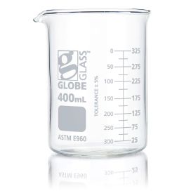 400mL Beaker, Globe Glass, Low Form Griffin Style, 12/Box, 48/Case
