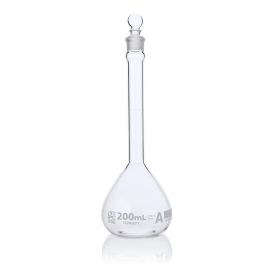200mL Volumetric Flask, Globe Glass, Class A, 6/Box, 12/Case