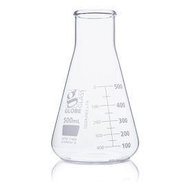 500mL Erlenmeyer Flask, Globe Glass, Wide Mouth, 6/Box, 36/Case