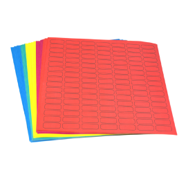 Label Sheets, Cryo, 24x13mm, for 0.5mL Tubes, Assorted Colors (595 labels in blue, green, violet, red and yellow)