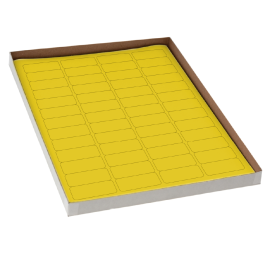 Label Sheets, Cryo, 43x19mm, for Cryovials, 20 Sheets, 52 Labels per Sheet, Yellow