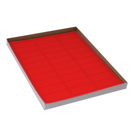 Label Sheets, Cryo, 67x25mm, for Racks and Boxes, 20 Sheets, 30 Labels per Sheet, Red