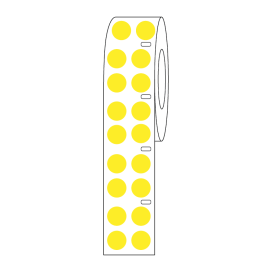 Label Roll, Cryo, Direct Thermal, 13mm Dots, for 2.0mL Tubes, Yellow