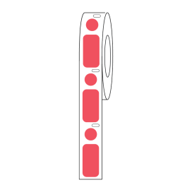 Label/Dot Combo Roll, Cryo, Direct Thermal, 24x13mm & 9.5mm Dot, for 1.5mL Tubes, Red