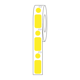 Label/Dot Combo Roll, Cryo, Direct Thermal, 24x13mm & 9.5mm Dot, for 1.5mL Tubes, Yellow