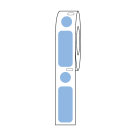 Label/Dot Combo Roll, Cryo, Direct Thermal, 33x13mm & 9.5mm Dot, for 2.0mL Tubes, Blue