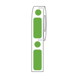 Label/Dot Combo Roll, Cryo, Direct Thermal, 33x13mm & 9.5mm Dot, for 2.0mL Tubes, Green