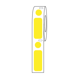 Label/Dot Combo Roll, Cryo, Direct Thermal, 33x13mm & 9.5mm Dot, for 2.0mL Tubes, Yellow