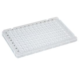 0.1mL 96-Well PCR Plate, Low Profile, FAST, Half Skirt, Ridged Rim, Clear